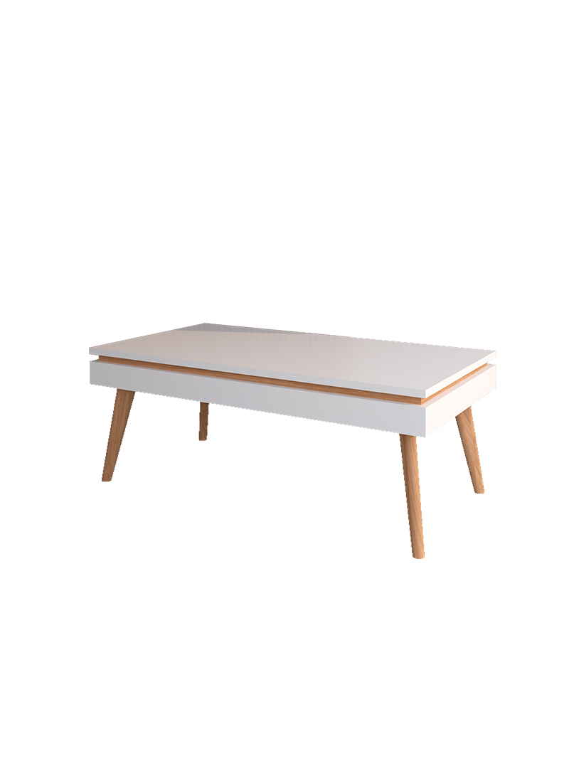 Mesa De Centro Elevable Park Blanca Pies Nordic Mrhome